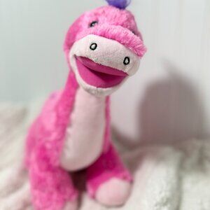Build-A-Bear Workshop Pink Dinosaur Plush 14” Sparkles, Smiles & Soft Roars!